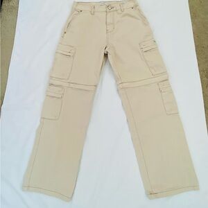 Pacsun Baggy Convertible Cargo Pants, Men’s Beige. 100% Cotton.  Like New. 30x32